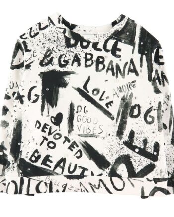 Dolce   Gabbana Sweatshirt Dg Next Hvid Sort    Perler