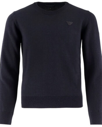 Emporio Armani Bluse Strik Uld Bomuld Blue Navy