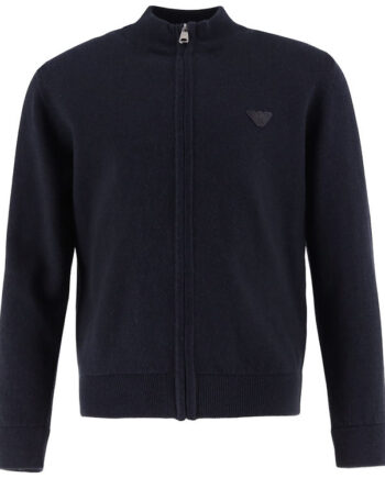 Emporio Armani Cardigan Strik Bomuld Uld Blue Navy