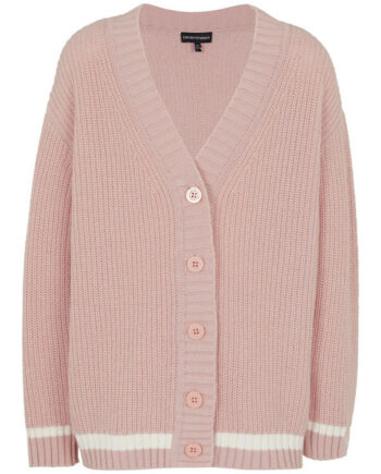 Emporio Armani Cardigan Strik Burnished Lilac    Hvid