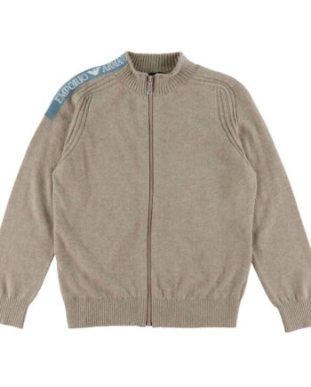 Emporio Armani Cardigan Viskose Uld Beigemeleret    Blå