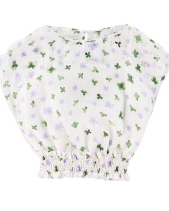 Emporio Armani Top Silke Hvid    Blomster