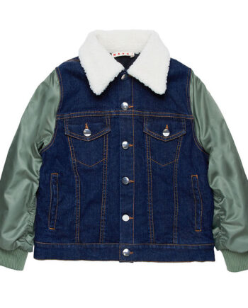 Marni Dynejakke Denim Mørkeblå Armygrøn