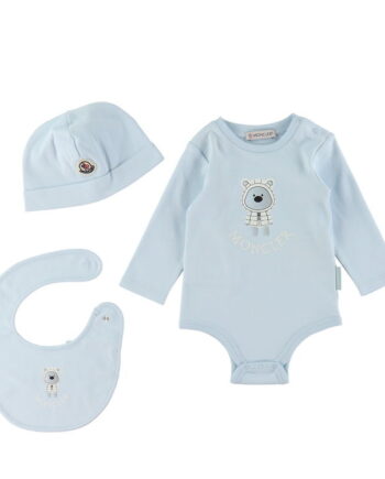 Moncler Sæt Hue Savlesmæk Body     Lyseblå    Bamse