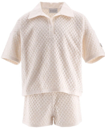 Moncler  -shirt Shorts Strik Creme    Hulmønster