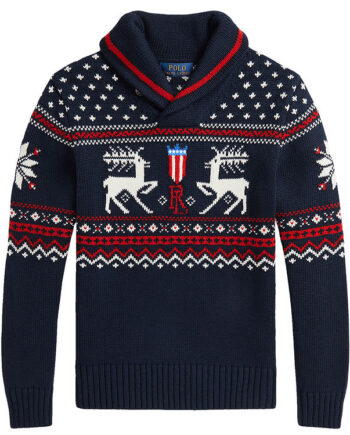 Polo Ralph Lauren Bluse Bomuld Uld Navy    Mønster