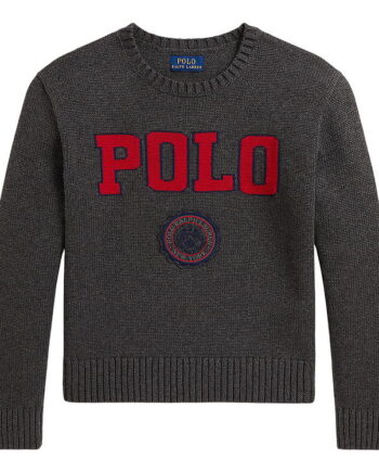 Polo Ralph Lauren Bluse Strik Gråmeleret    Rød