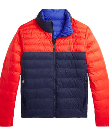 Polo Ralph Lauren Dynejakke Vendbar Orange Navy Blå
