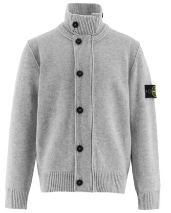 Stone Island Cardigan Uld Viskose Gråmeleret