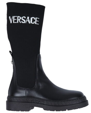Versace Støvler Boot Calf Black White Palladium