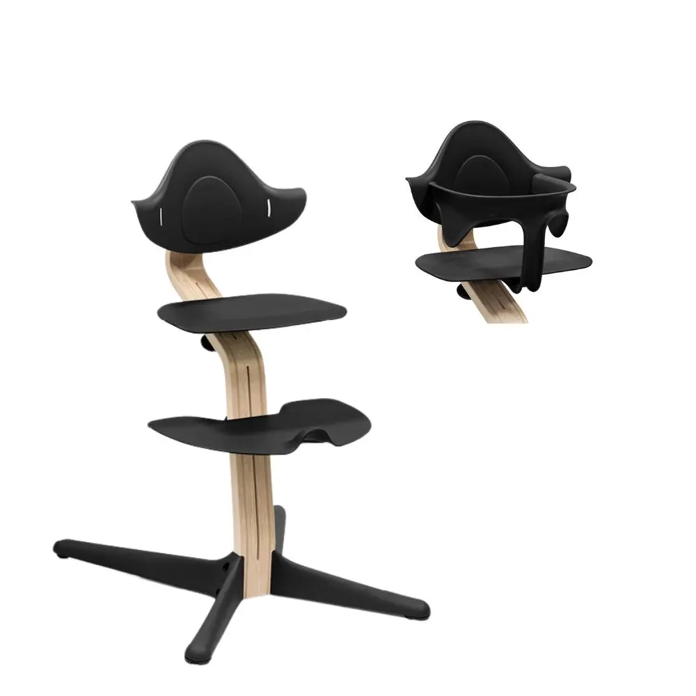 Højstol Bøg Natural Black Inkl Babysæt