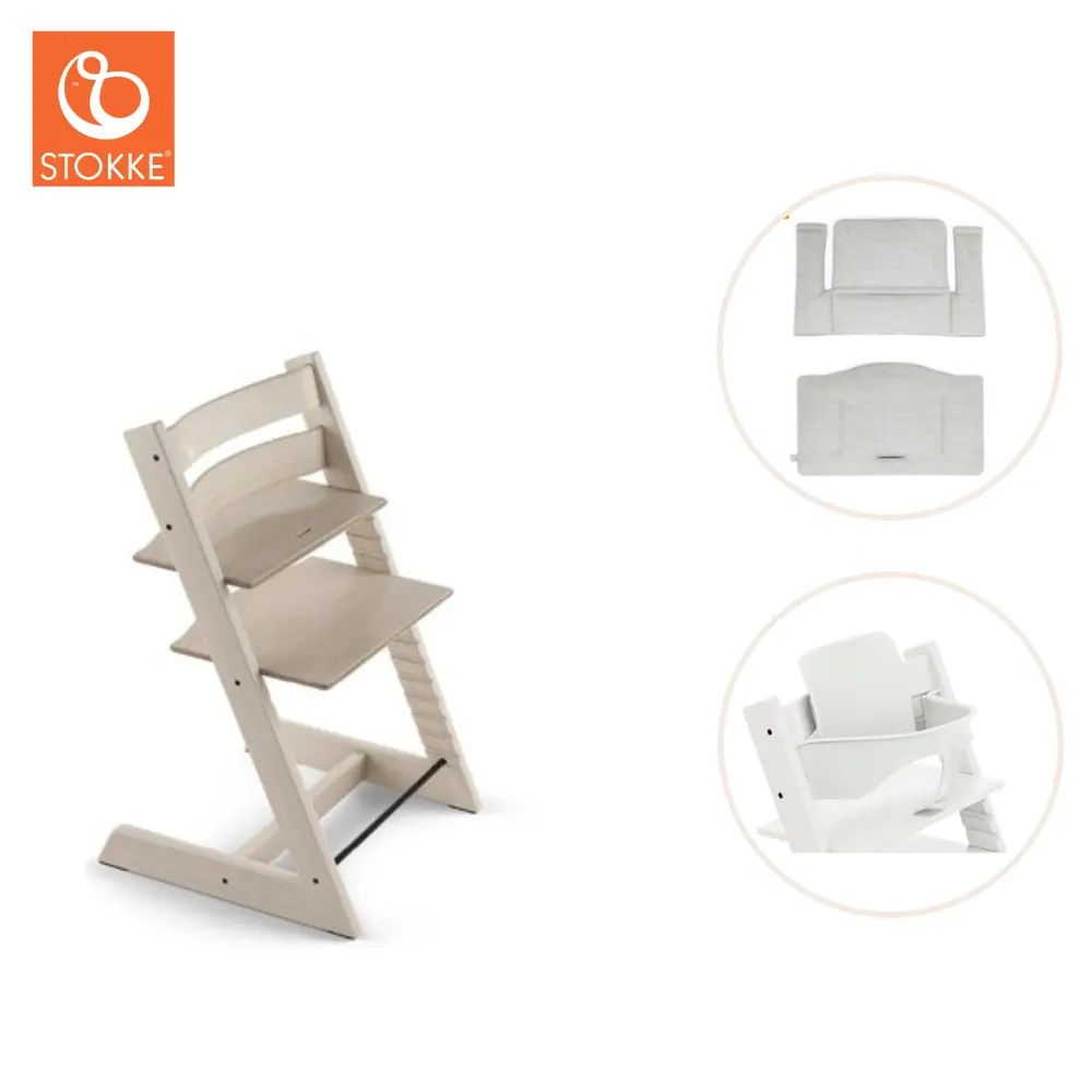 Højstol Inkl Babysæt Og Hynde Whitewash