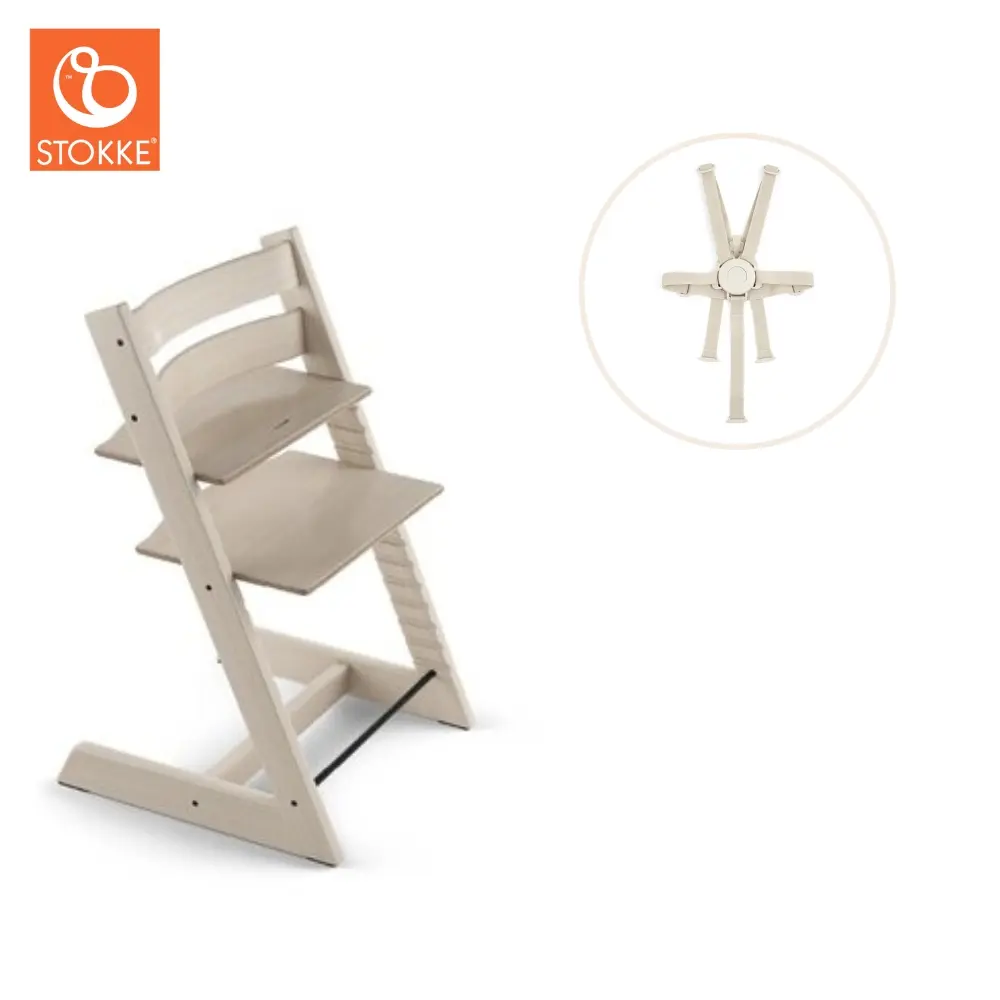 Højstol Inkl Sele Whitewash