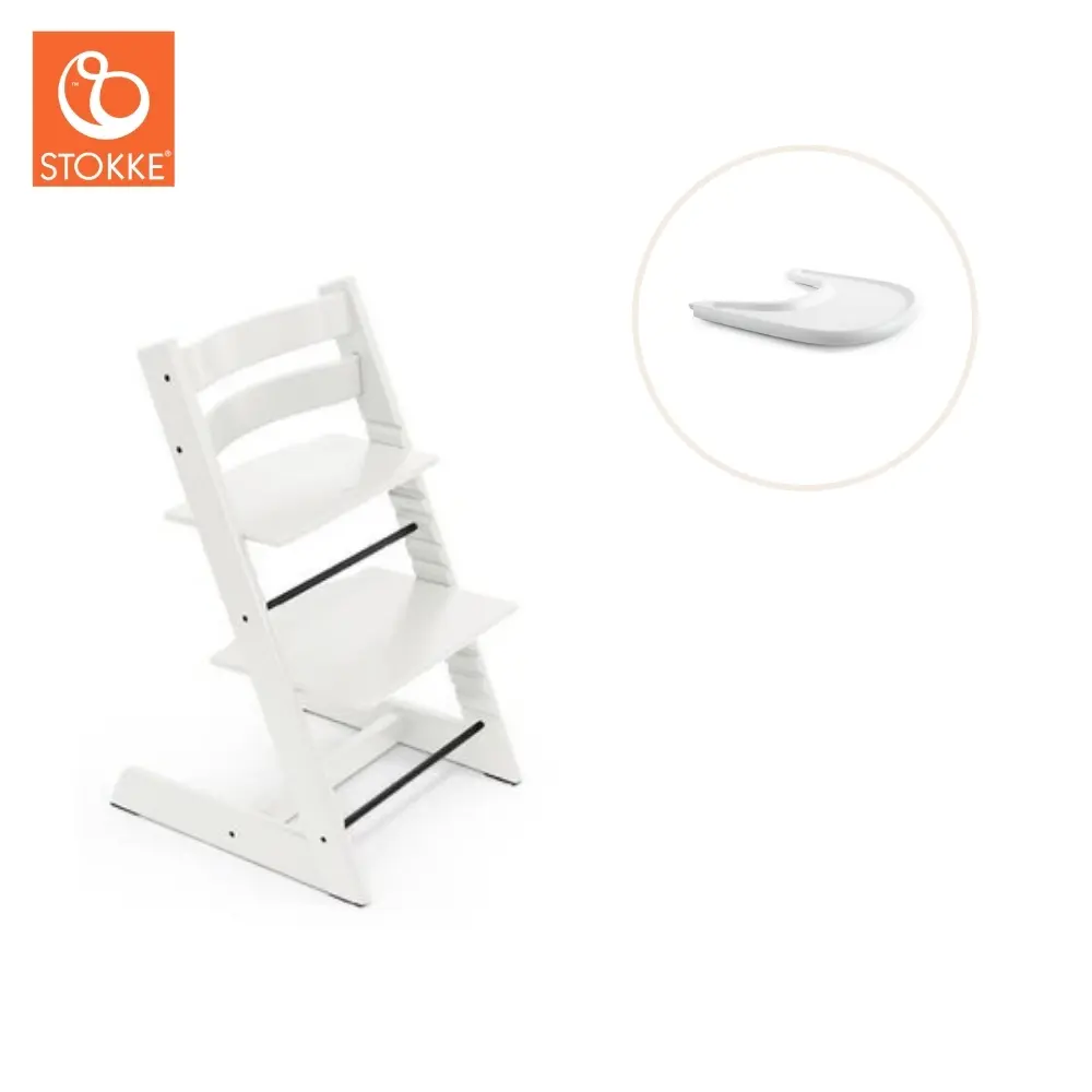 Højstol Inkl Tray Hvid Hvid