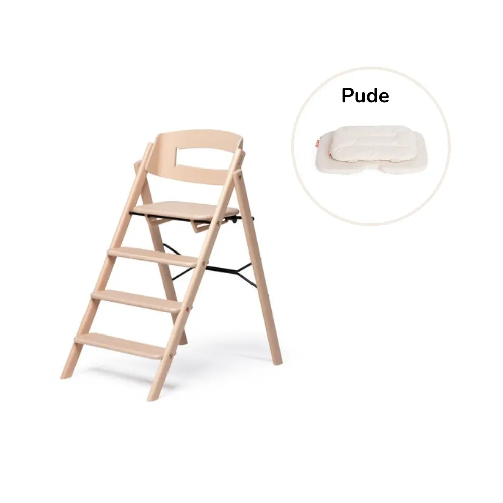 Klapp Højstol Foldbar Bøg Inkl Pude Natur