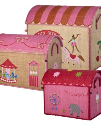 Rice Raffia Opbevaringshus Fun Fair Theme Stor Pink