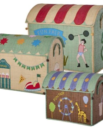 Rice Raffia Opbevaringshuse Fun Fair Theme   Stk  Blå Grøn